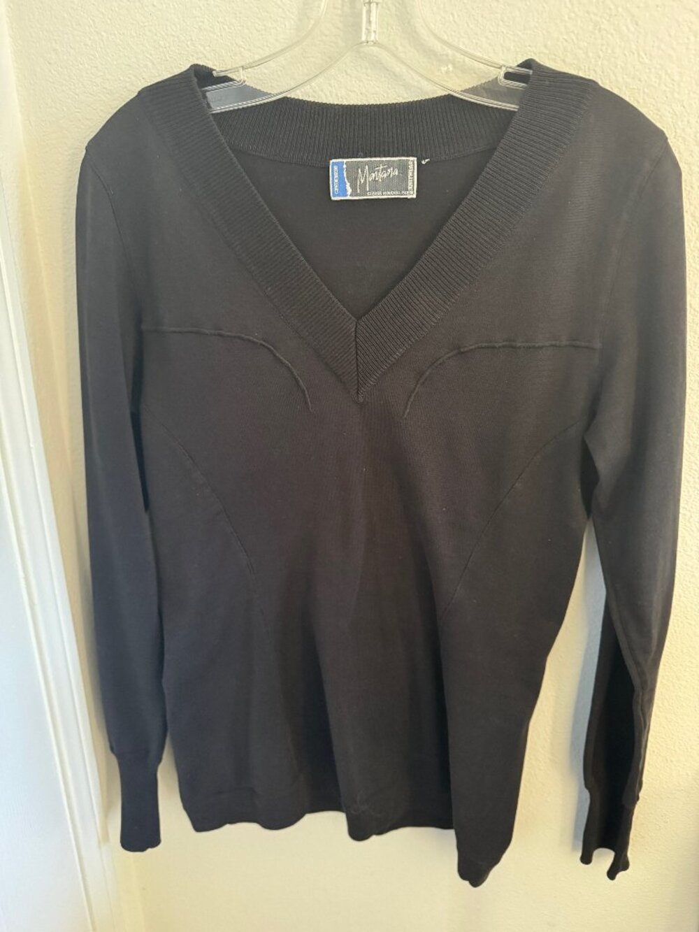 Vintage Claude Montana Black detailed cotton pullover top